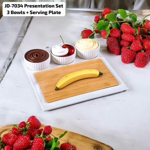  Presentation Set (3 Bowls + Serving Plate)