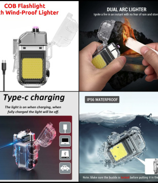 COB Flashlight with Wind-Proof Lighter